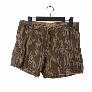 Mossy Oak Shorts Womens 6 Camo Ripstop Cargo Pockets Raw Hem Outdoor Hunting